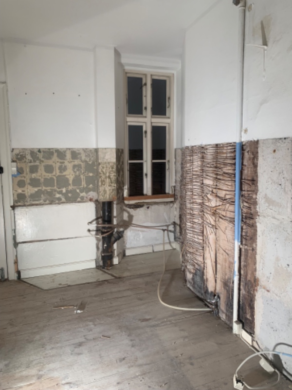 Filt/fuldspartling af køkken + hjørne i spisestue