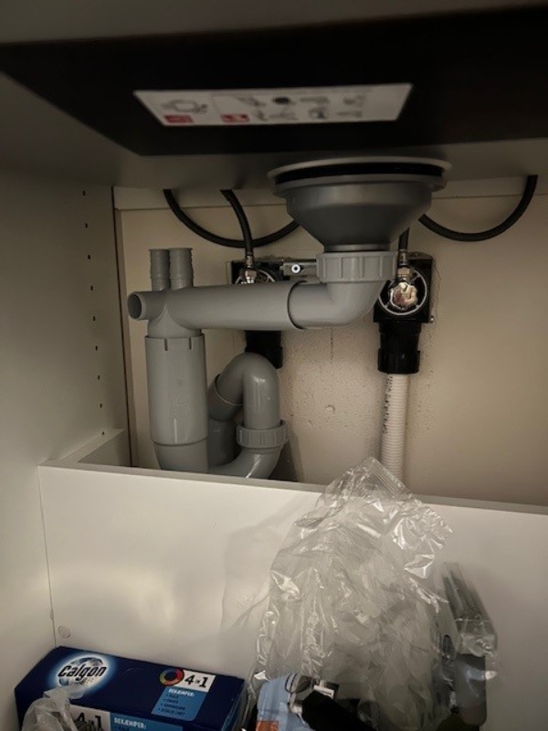 Tilslutning af opvaskemaskine