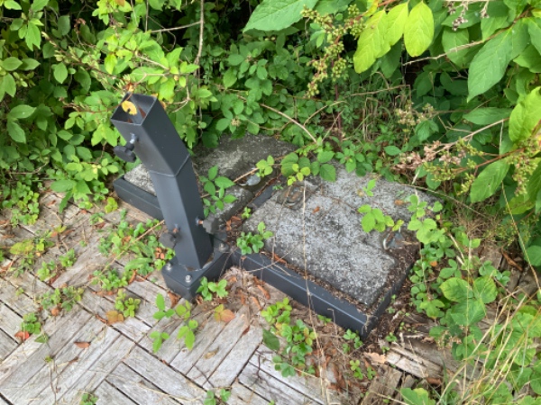 Flytning af tung parasolfod