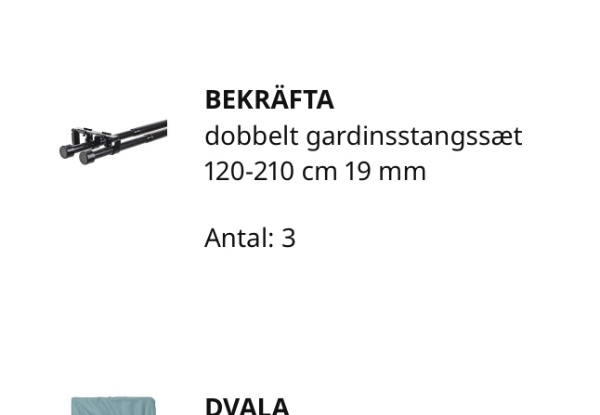 Opsætning af 3 gardinstænger + 4 små hylder