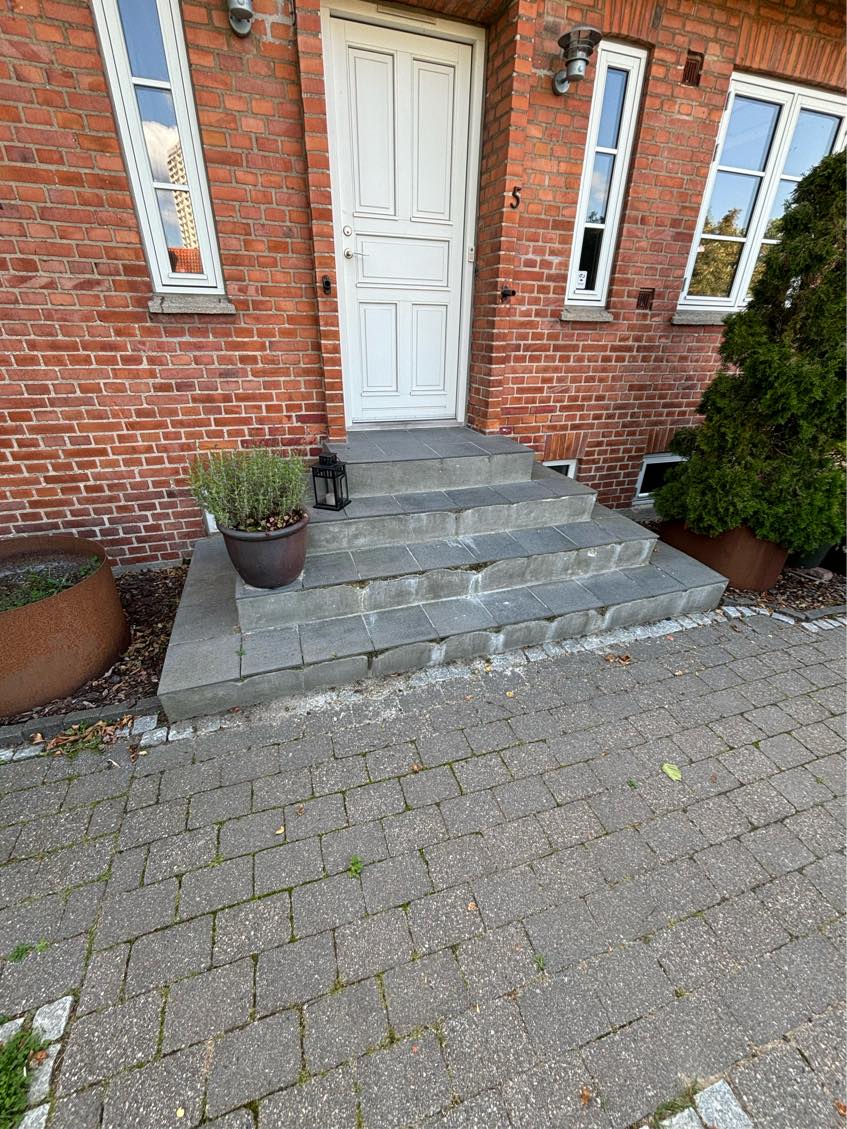 Reparation af muret trappe til hus