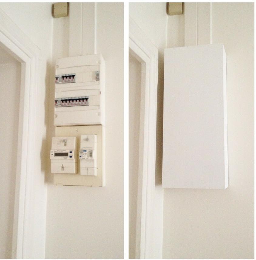 At lave et skab og sætte det op til skjul af elmåler