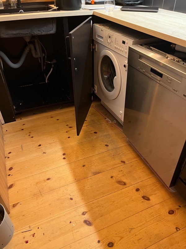 Montering af Opvaskemaskine og tilslutning af el. Hurtigst muligt