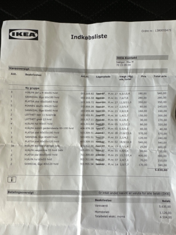 Samlet et kæmpe ikea skab