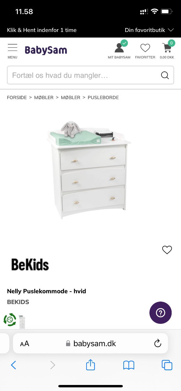 Hjælp til samling af puslekommode