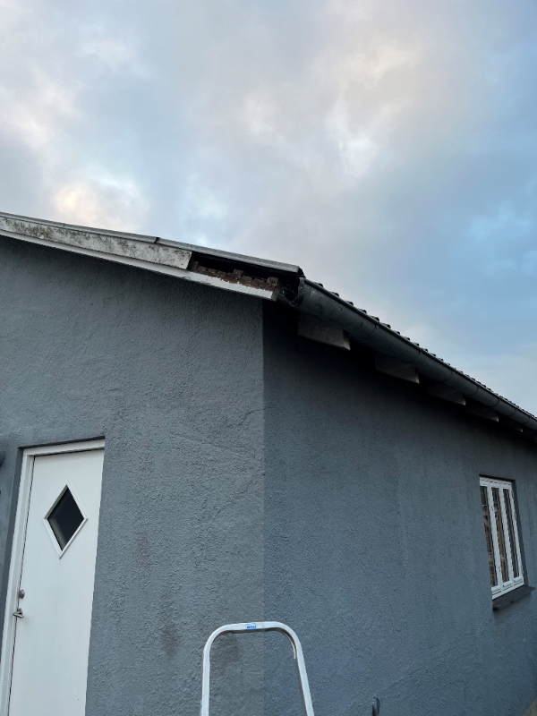 Reparation af tagrende (lukning/spænde) og tagbræde