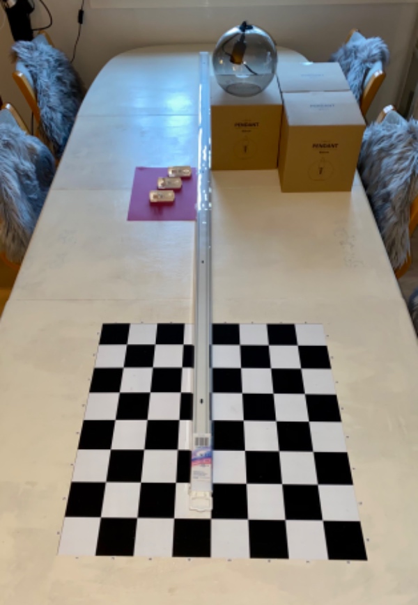 Opsætning af strømskinne og lamper