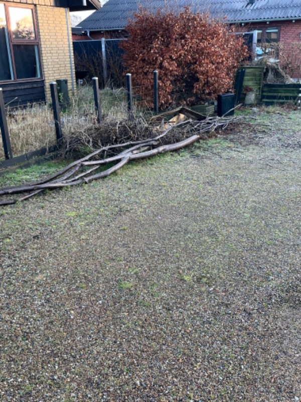 Køre grene, brosten, plade og blade på genbrugspladsen