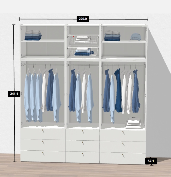 Bygge Ikeaskab i soveværelse. Model: Platsa (241x220)