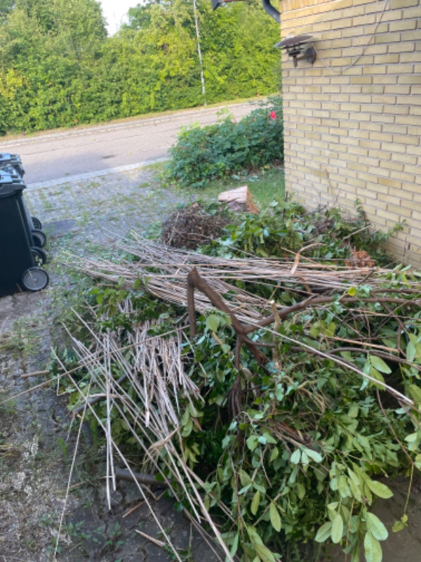 Haveaffald køres til genbrugspladsen