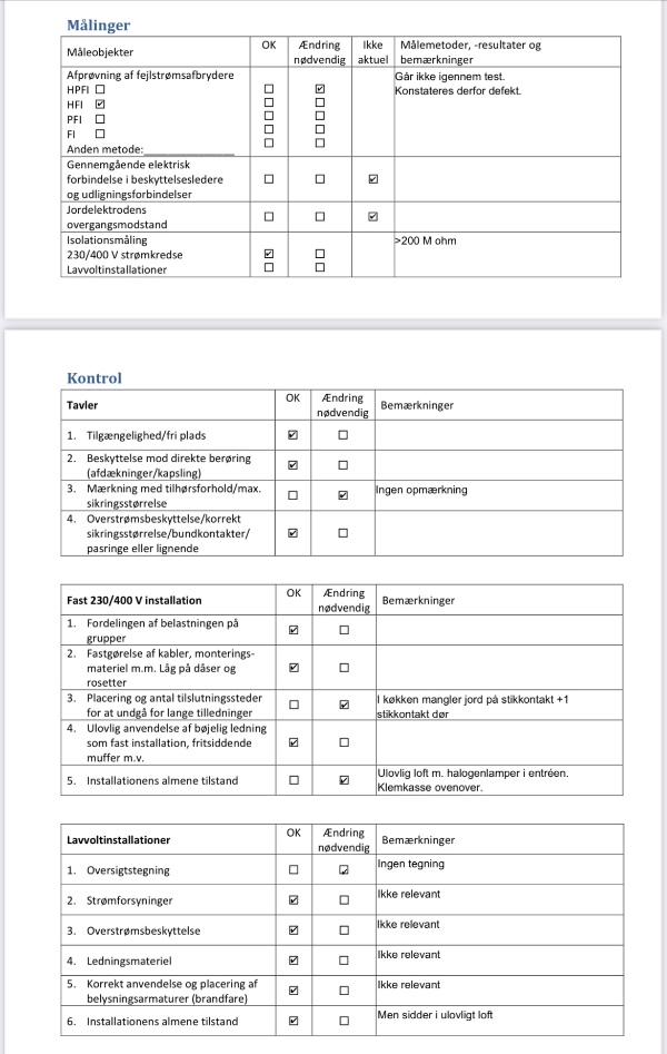 Udbedring af el-rapport
