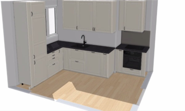 Montering af  lille køkken