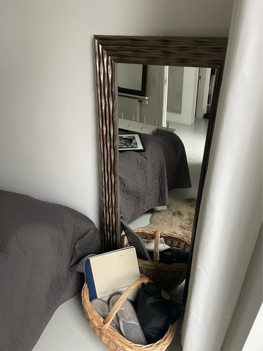 Loftslampe, 5billeder, 2spejle og 2reoler (ophæng)