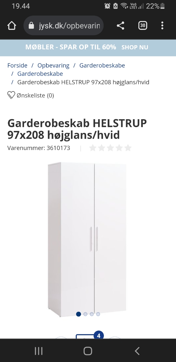 Samling af nyt skab fra Jysk