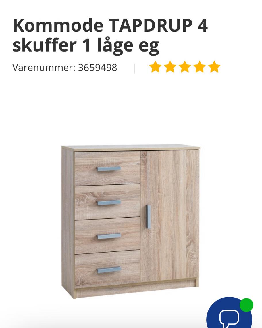 samling af klædeskab, kommode, skænk, ben på boxmadras