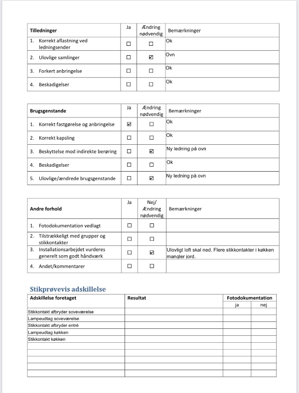 Udbedring af el-rapport
