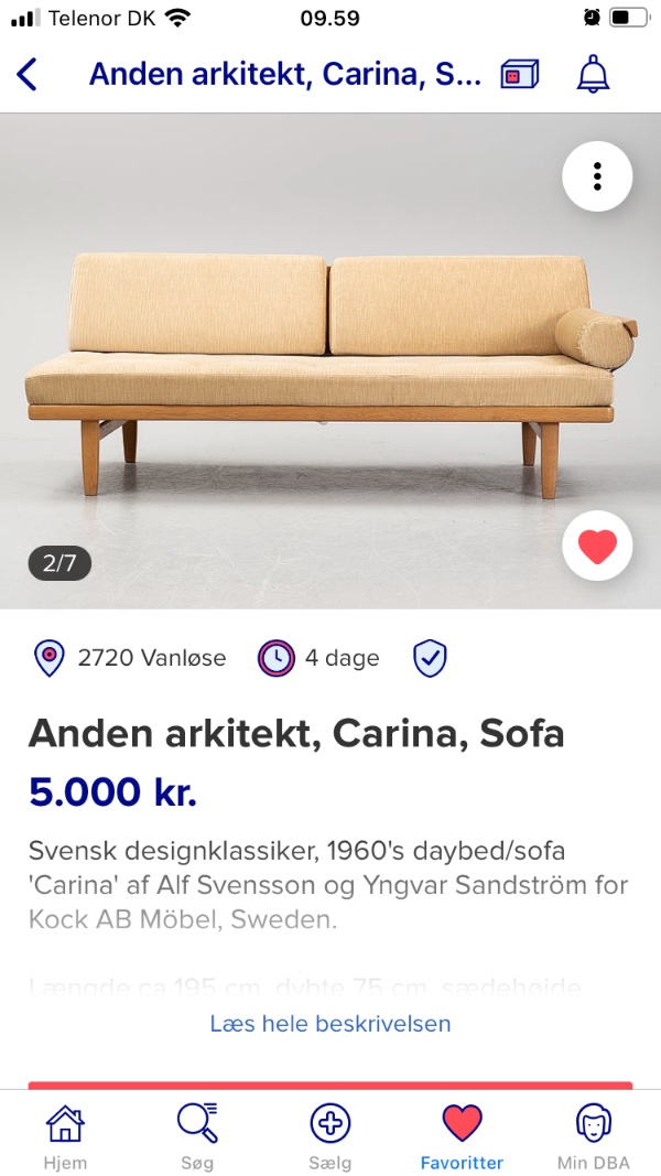 Flyttet sofa