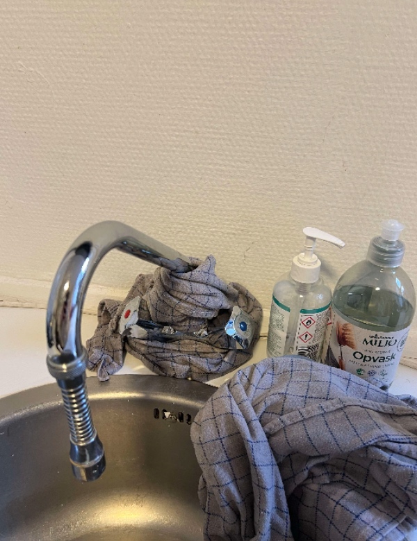 Vandhane i køkken utæt