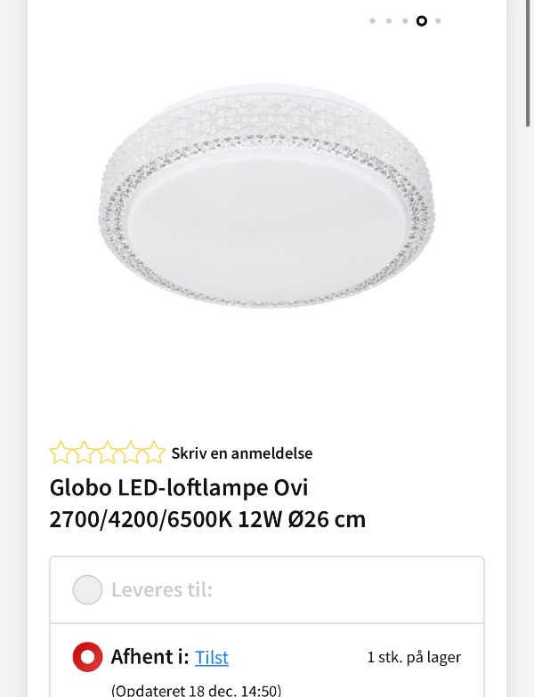 To loft lamper skal monteres.
