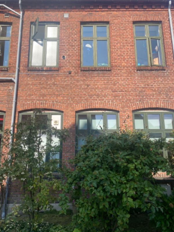 Maling af udendørs vinduer på 1.sal