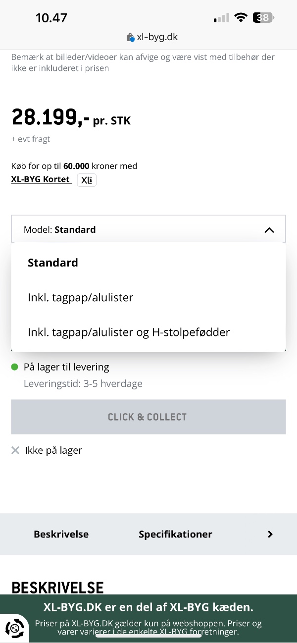 Opsætning af skur 15,6 m2