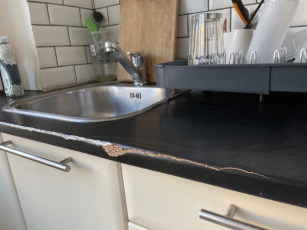 Udskiftning af køkkenbordplade