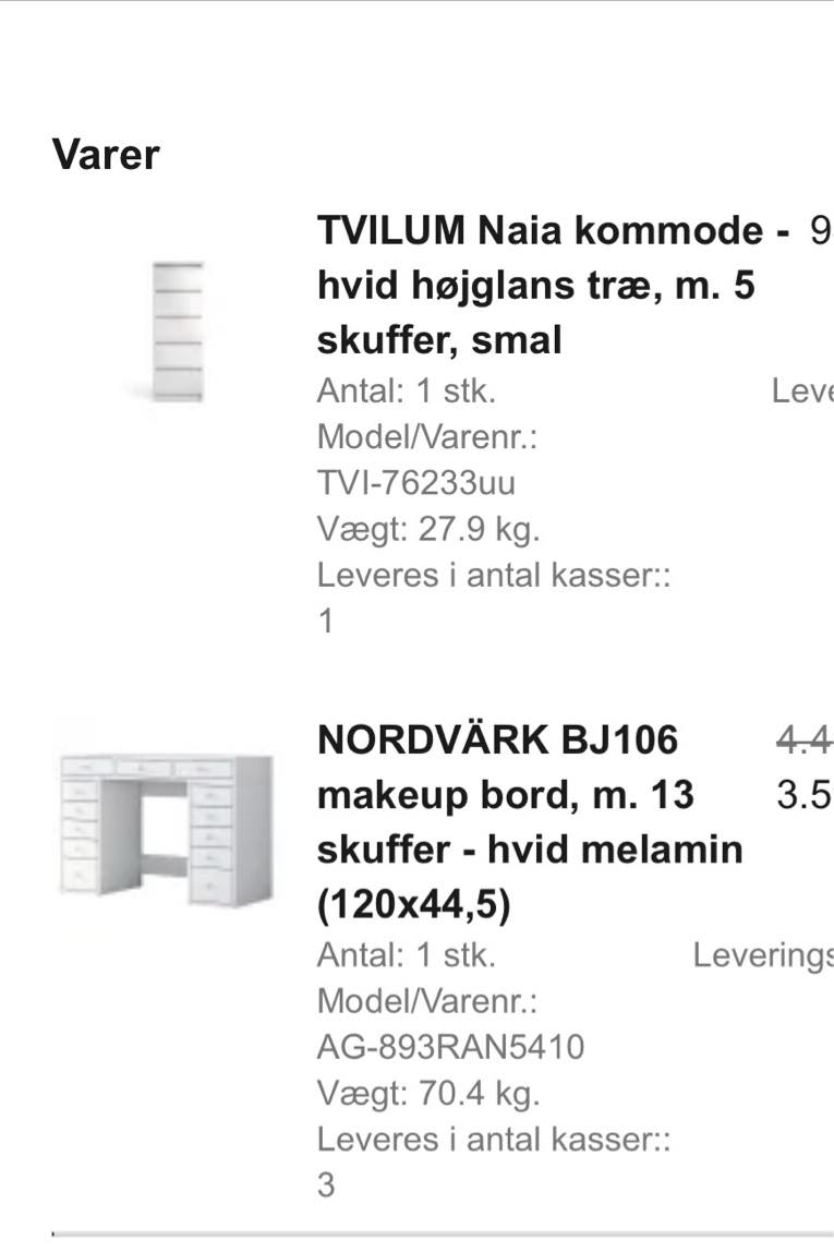 Hjælpe med at samler to kommode og fjerne to små skabe fra væggen
