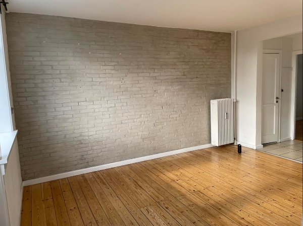 Malet 56kvm lejlighed,. inkl. glasfilt på en væg og maling af paneler