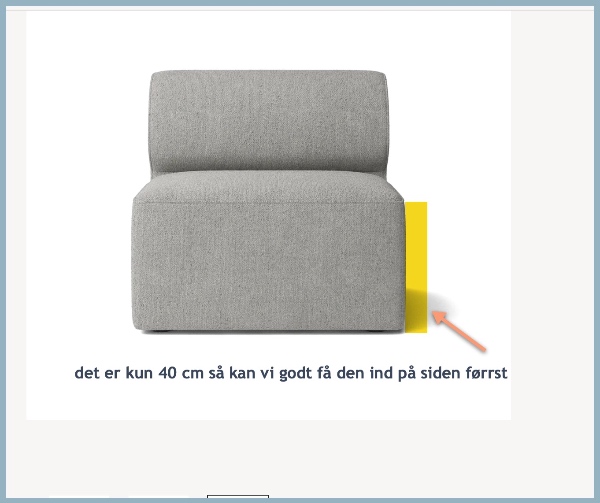 Flytte to monduler fra stue plan til 3 sal . 25 kg pr stk,