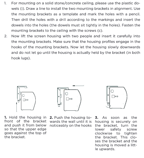 Ophængning af projektorlærred