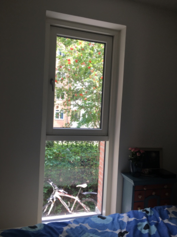 Opsætning af 4 stk plissergardiner, + 3 gardinstænger