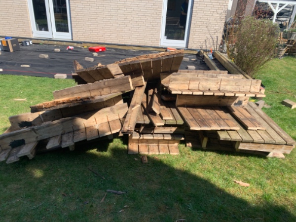 Fjernet træterrasse