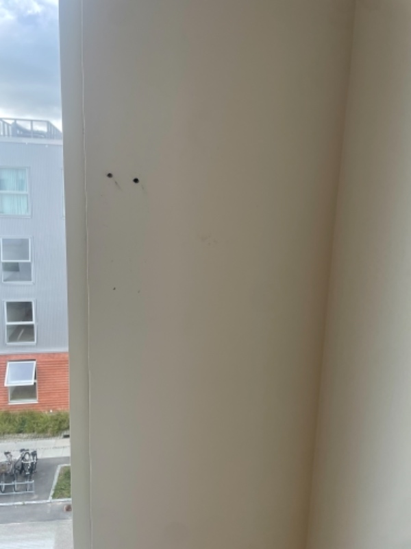 Ophæng af tv med beslag på beton væg, ophæng af lampe overspisebord og ophæng af rullegardiner i køkkenet . Opsætning af greb på tøjskab