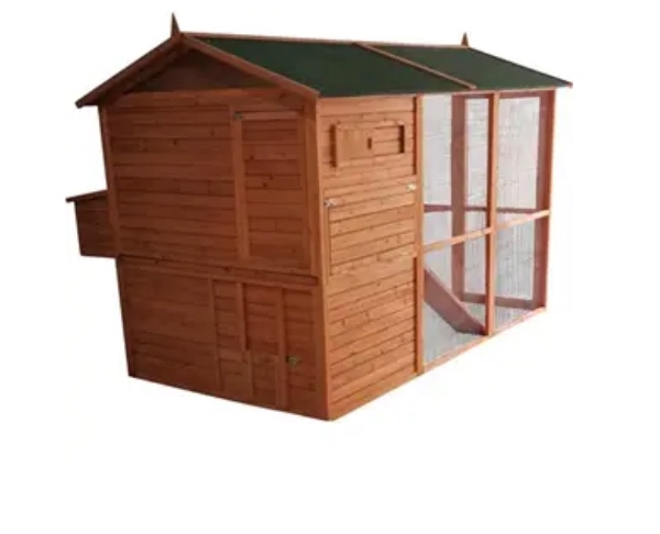 Samlet et kaninbur med løbegård