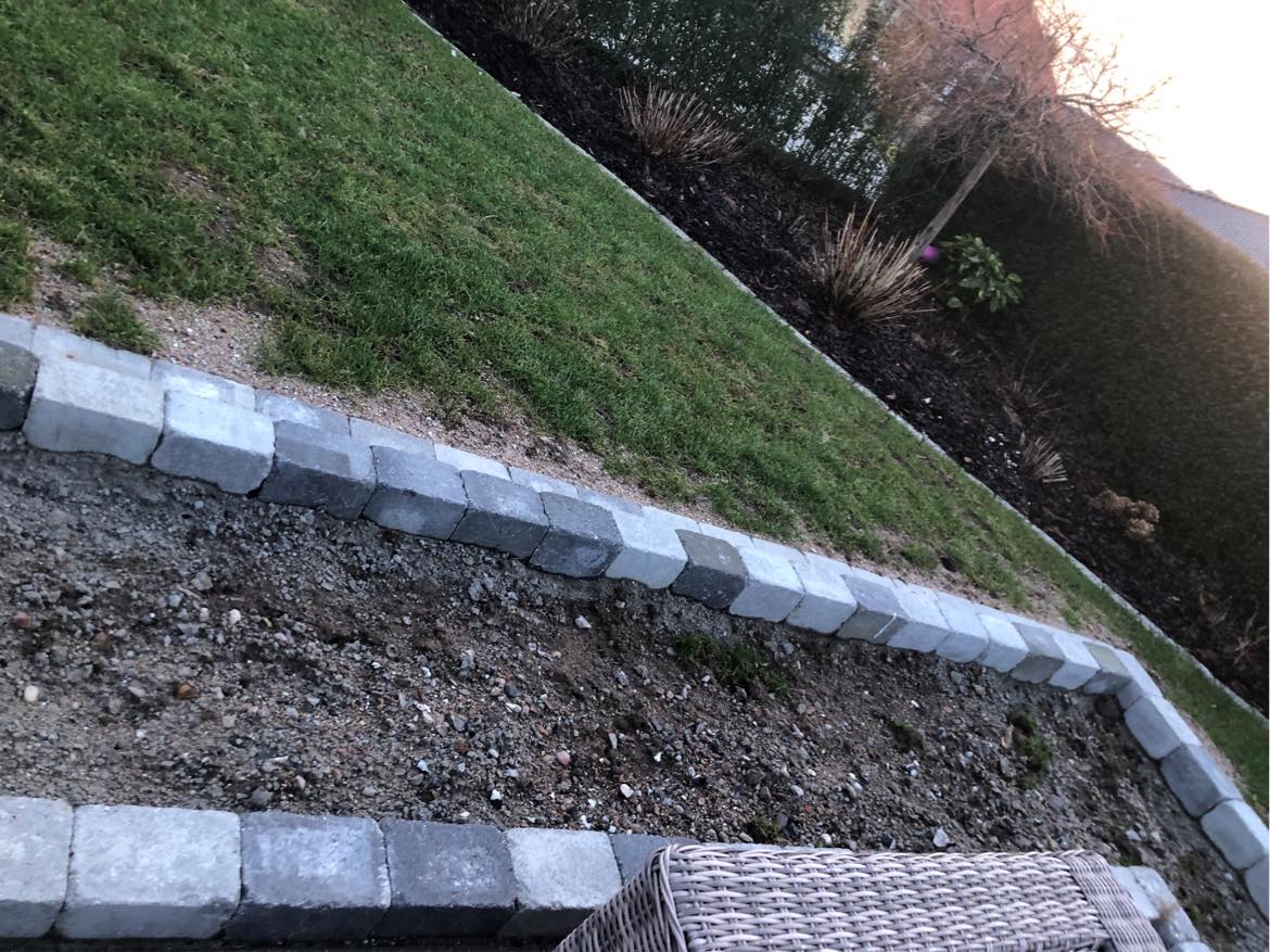 Fræse, fyldt jord på og plantet planter