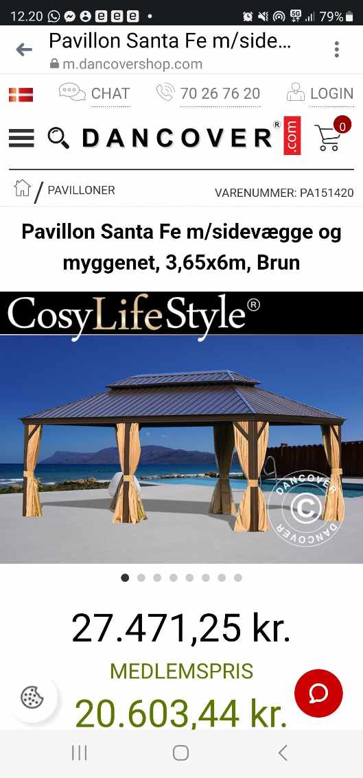 Støbning af 6 stolper og montering af Pavilion i haven