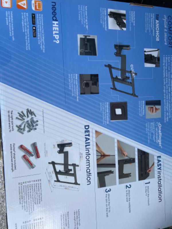 Ophæng af beslag til tv i betonvæg