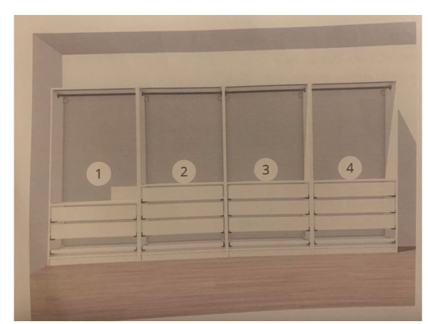 Snedker/tømreropgaeve. Tilpasning af Pax skabe så de fremstår indbyggede