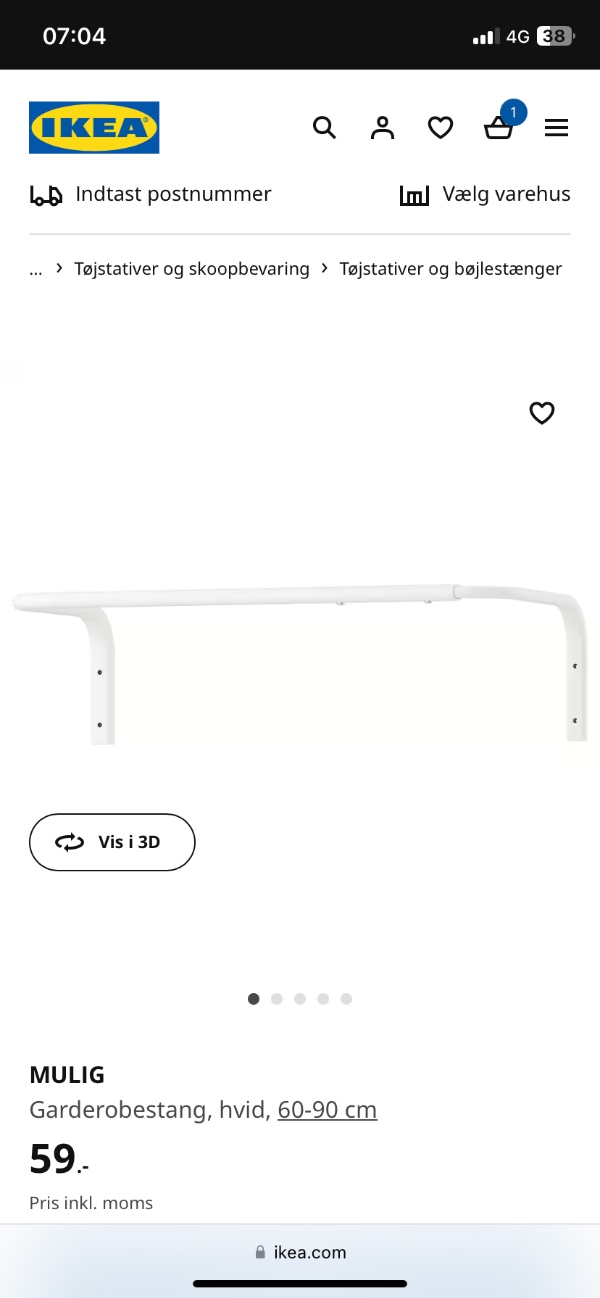 Hjælp til montering af bøjlestang