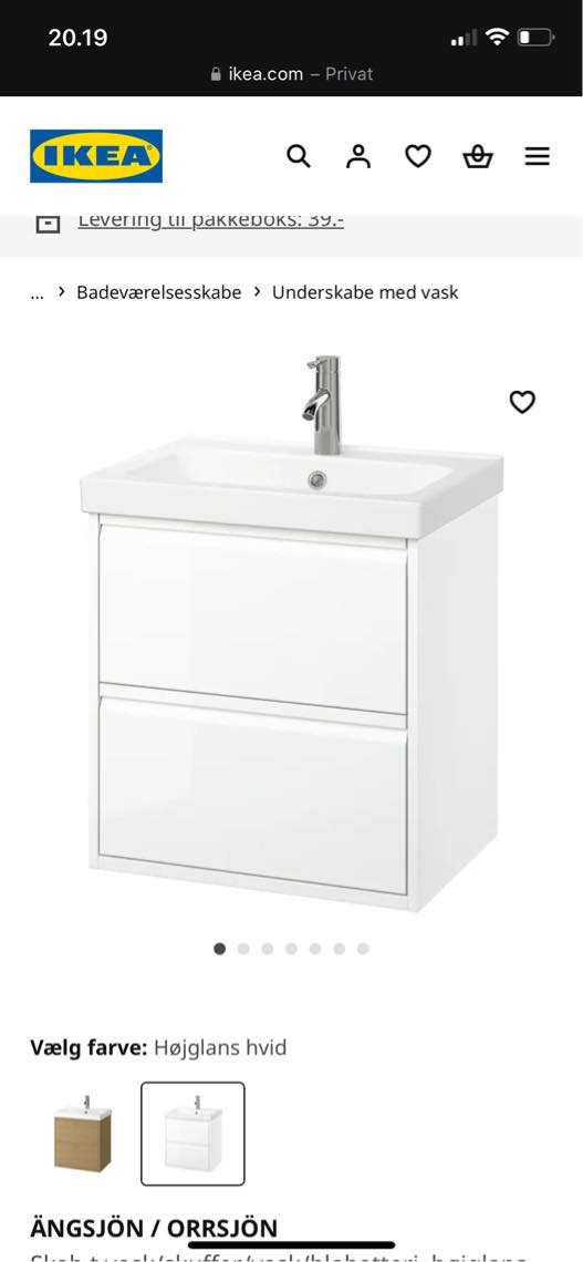 Opsætning af toiletskab