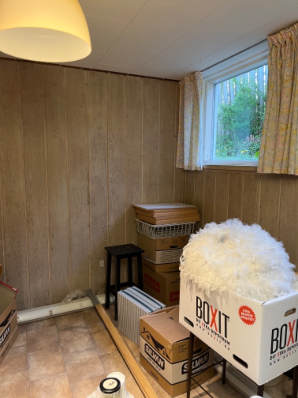 Fjerne inventar, træbeklædning på væge og fjernet skimmelsvampen i 16 m2 kælder