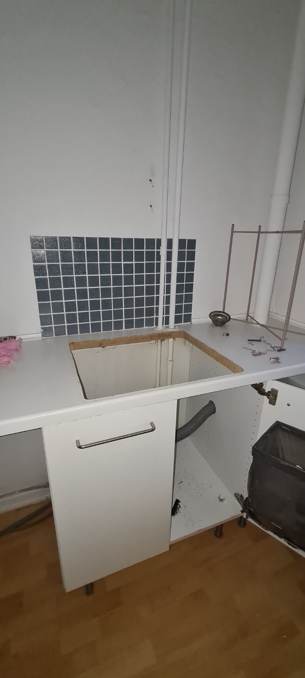 Montering af køkkenvask