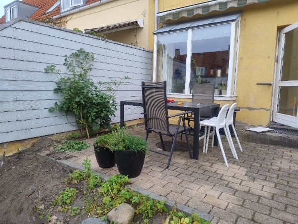 Træterasse med trappe