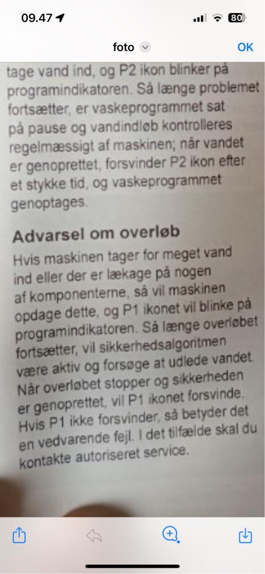 Opvaskemaskine tømme overløbsbakke