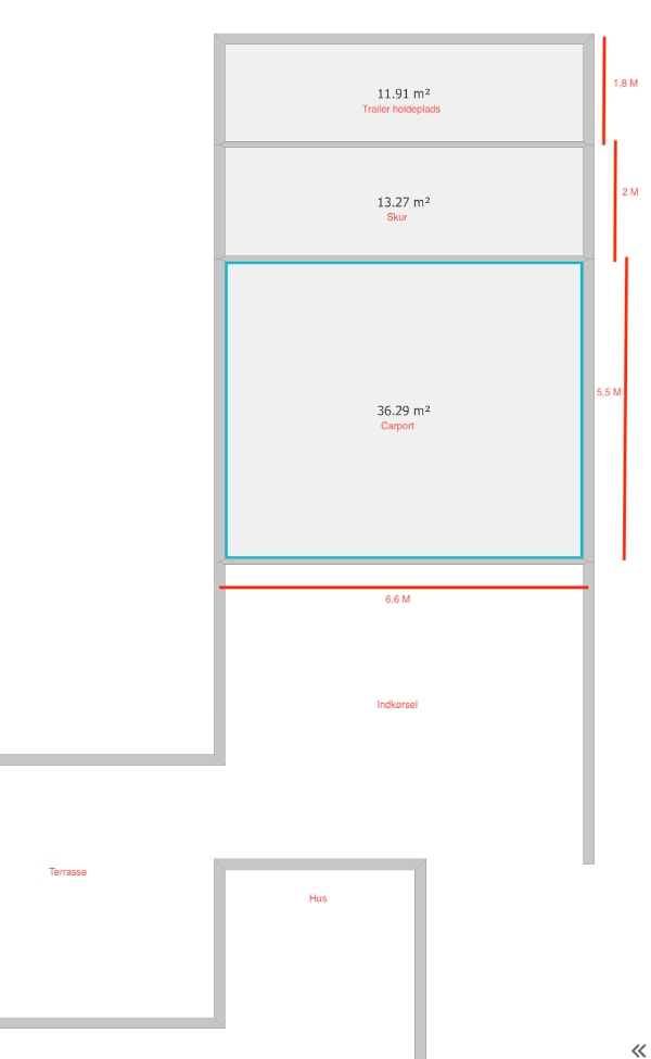 Opførelse af carport og skur