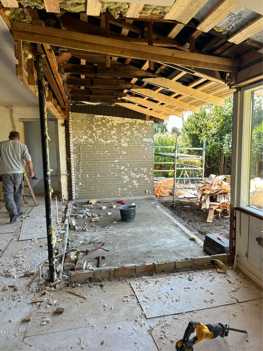 Opsætning af forskaling og gips loft/væg