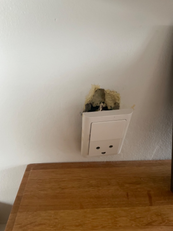 Montering af stikkontakt i væggen