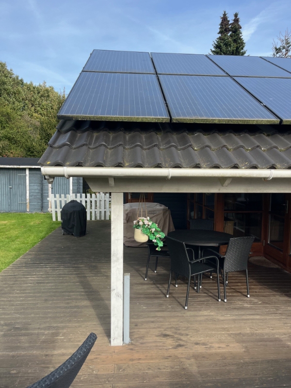 Opsætning af sort stål tagrende