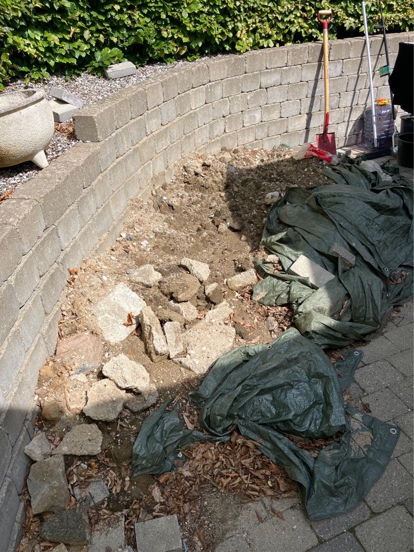 Hentet jord, efter isolering af hus