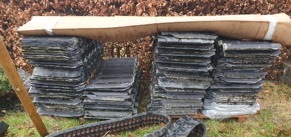 Afhente 6 paller med eternitplader